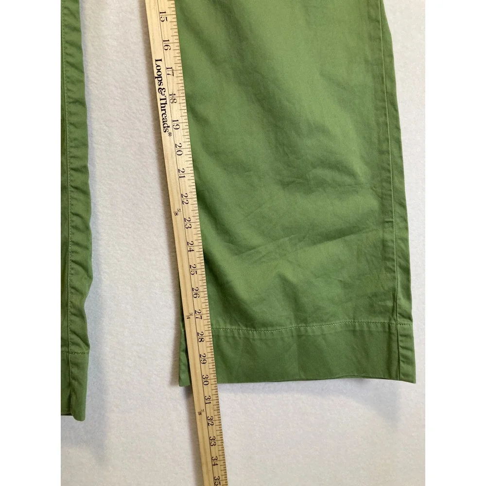 Preppy Moda International Women 12 Green Marisa Fit Cotton Straight Leg Trousers
